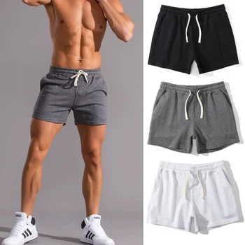 2025 Gym Summer Fitness Shorts Mens Elastic Casual Sport Shorts 2Pcs Breathable Surffing Seaside Resort Solid Running Sportswear 1