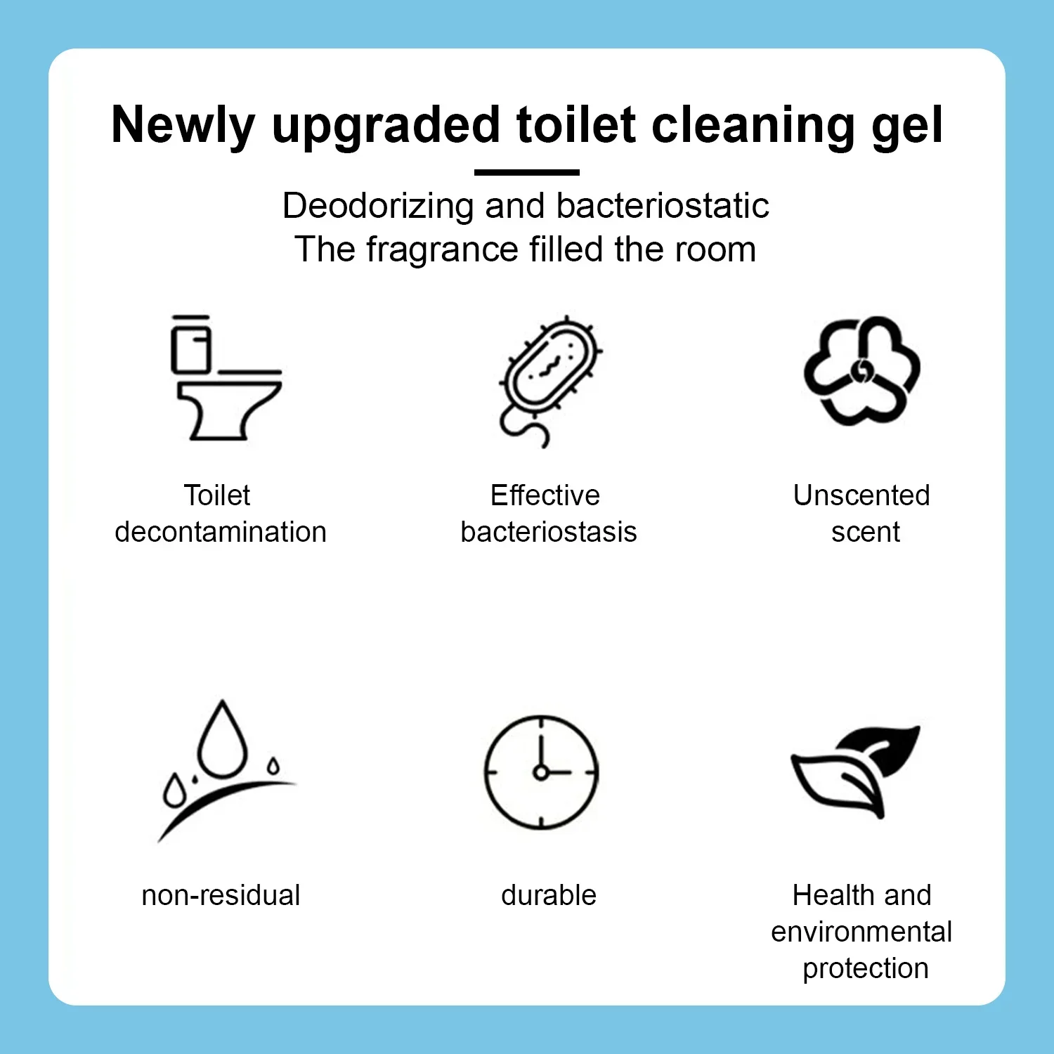 6pcs Toilet Cleaner Gel Aromatic Deodorizing Floral Scented