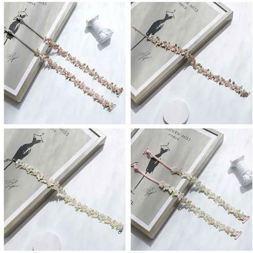 Anti-slip Floral Bra Straps Elastic Flower Shoulder Straps Polyester Adjustable Lingerie Strap Belt Wedding Party Dress 1 pair (bra straps,invisible bra straps)