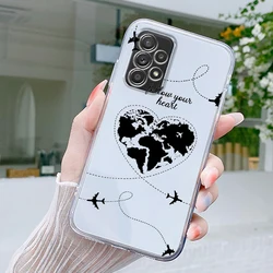 Colorful Cartoon World Map Phone Case Cover - Samsung A52 (B1)