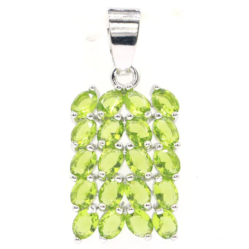 

Фантастический Зеленый Перидот 29x14 мм, Розовый Малиновый родолит, гранат, ювелирные изделия для женской серебряной подвески