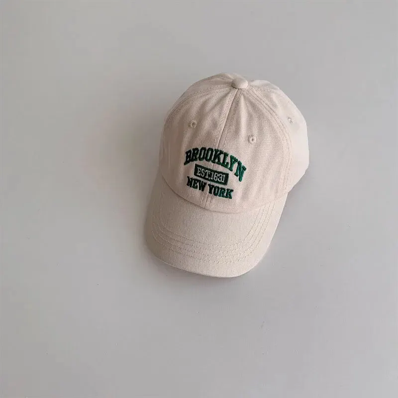 Baseball Cap Letter Kids Baseball Cap Solid Color Toddler Sun Hat Korean Embroidery Adjustable Boy Girl Peaked Cap