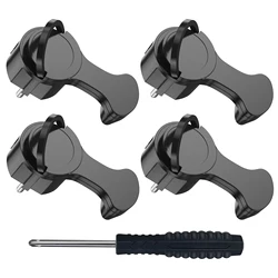 Set of 4 Foldable EU Flat Plug Adapters - 4pcs black
