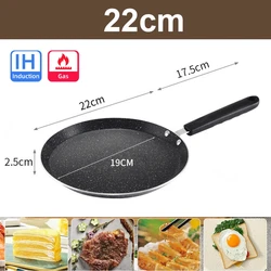 Nonstick Pancake and Frying Pan - Versatile Cookware - 16cm-25cm (Black 8inch)