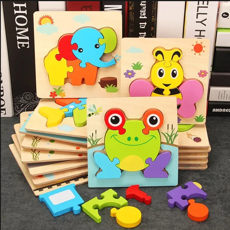 

6 шт. восхитительных детских игрушек для раннего развития-Мультяшные игрушечные головоломки для детей 1-4 лет