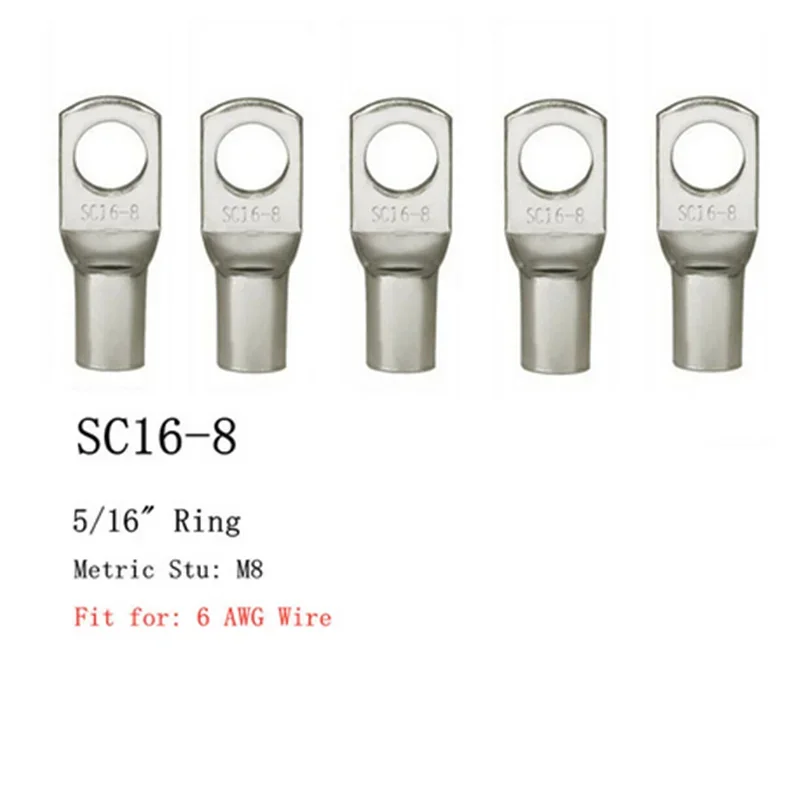 20PCS 4-25mm Tinned Copper Lugs Ring Crimp Terminals