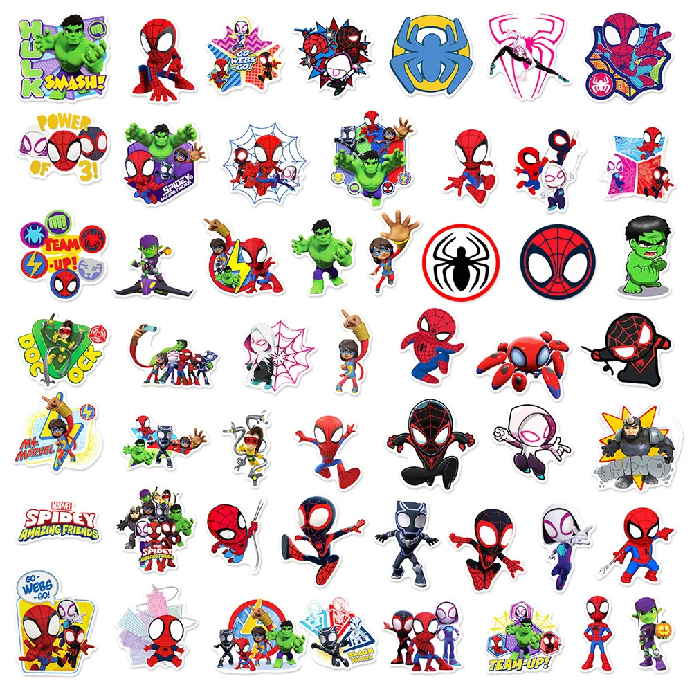 10/30/50PCS New Spider Man Amazing Friends Sticker DIY Guitar Laptop Luggage Skateboard Graffiti Decals Fun for Kid 6