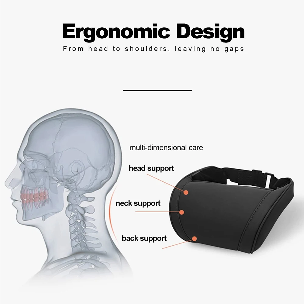 Car headrest neck pillow secure fit non-slip