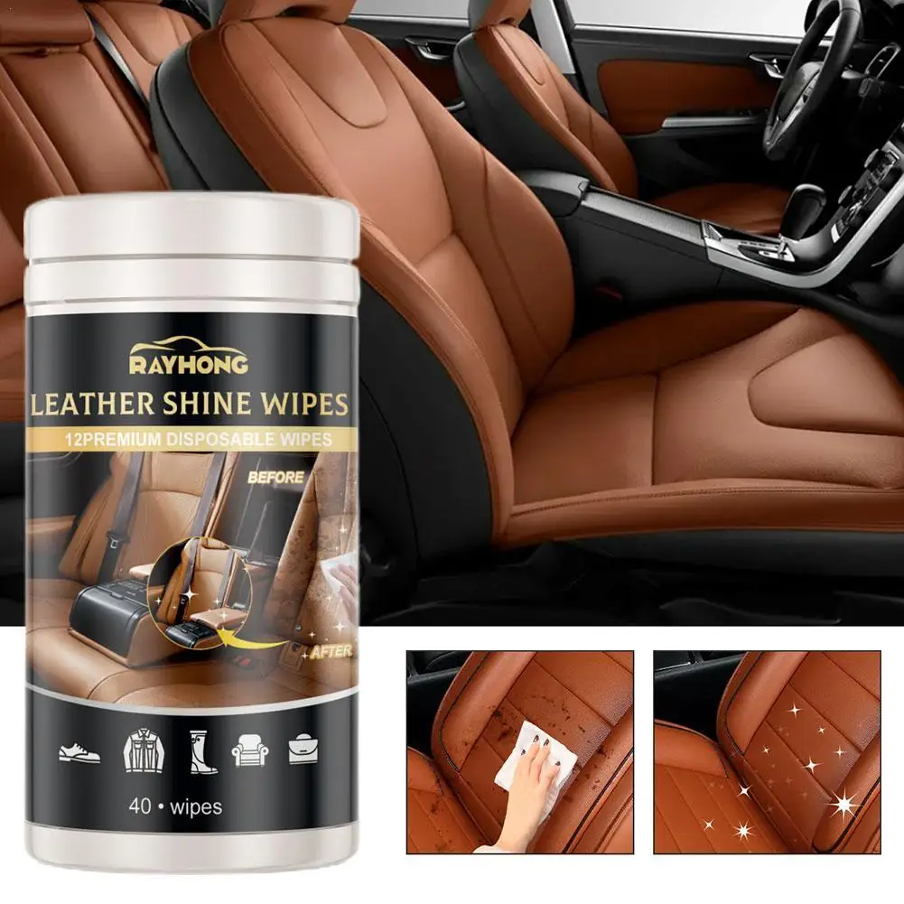 

40pcs Leather Cleaner Wipes Leather Cleaner & Conditioner Wipes Prevent Cracking Or Fading Of Leather Couches, Car Seats, Shoes