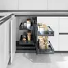 Wholesale Kitchen accessories cabinet organizers universal glass basket magic corner cabinet pullout organizer for kitchen 6