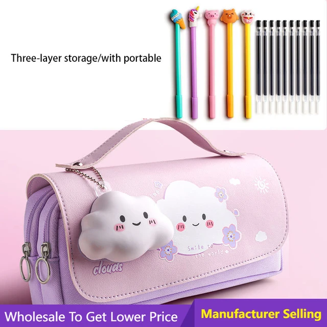 Decompress Pencil Case Pencil Case Kawaii Large Capacity Pencil Bag Pencil  Pouch for Girls Cute School Study Supplies - AliExpress