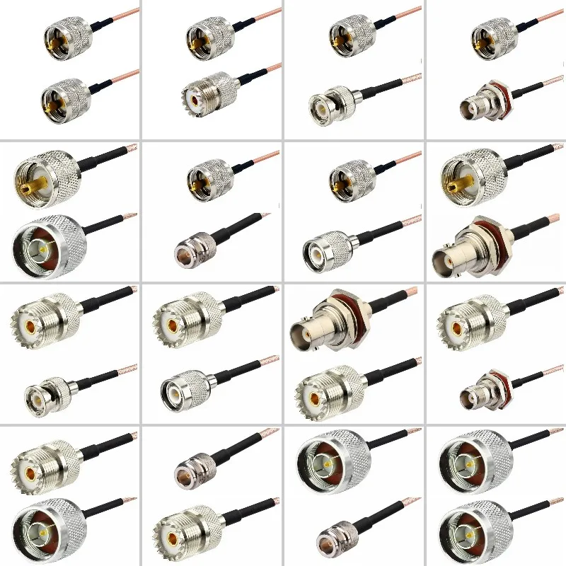 Cabo Conector Macho e Fêmea Rg316 Uhf Pl259 So239 para tipo n Bnc Tnc Bnc para Extensão Uhf Baixa Perda Entrega Rápida rf