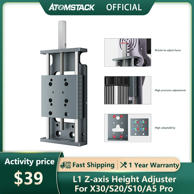 Atomstack Z axis Sliding Lifting Device Height Adjuster Precise
