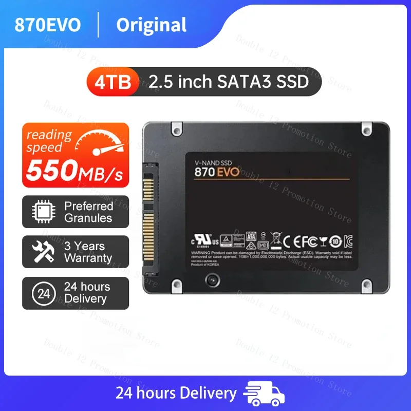 

HOT 4TB SSD 870 EVO 250GB 500GB 1TB 2TB Internal Solid State Disk HDD Hard Drive SATA3 2.5 inch Laptop Desktop PC MLC disco duro