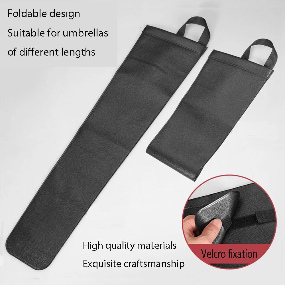 Car Umbrella Bag PU Leather Storage Bag Umbrella Storage Cover Foldable Handheld Rainproof Cover Sorting Accessories