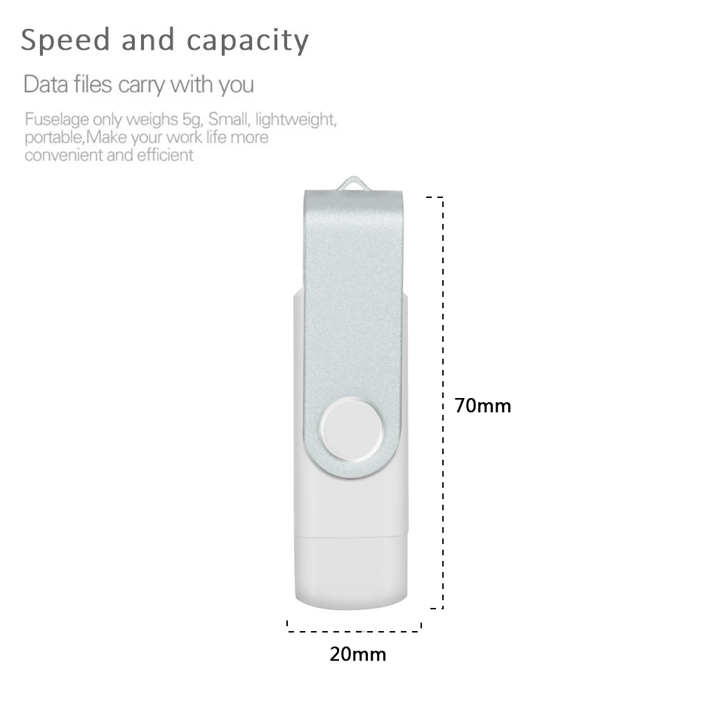 2 in 1 TYPE C USB Flash Drive 32GB 64GB 128GB Rotatable