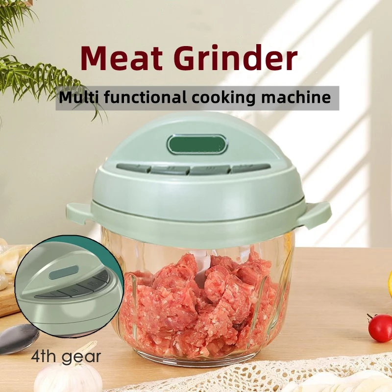 3L Large Capacity Electric Glass Meat Grinder Multifunctional High-Power Meat Mincer Mixer Automatic Food Shredder for Kitchen