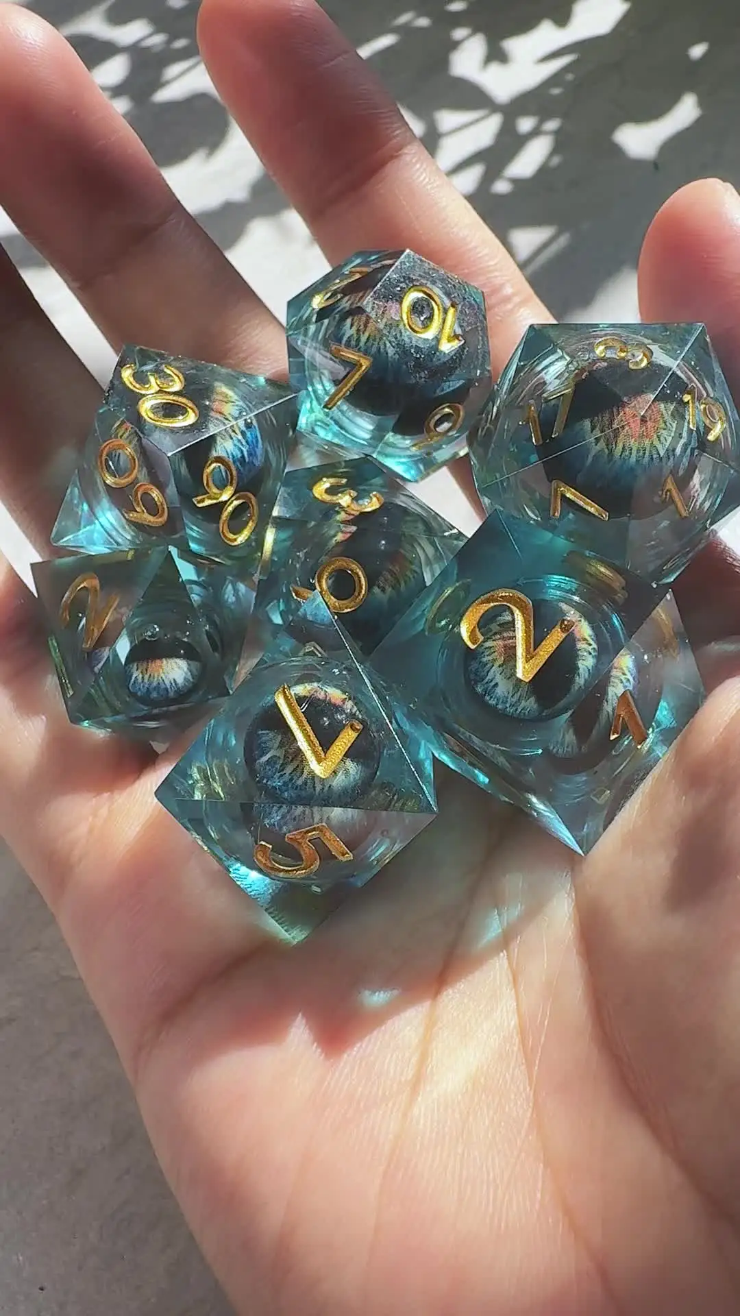 1-7 шт. набор кубиков Golden Word Dargon Eye DND Cat жидкий сердечник острый край из