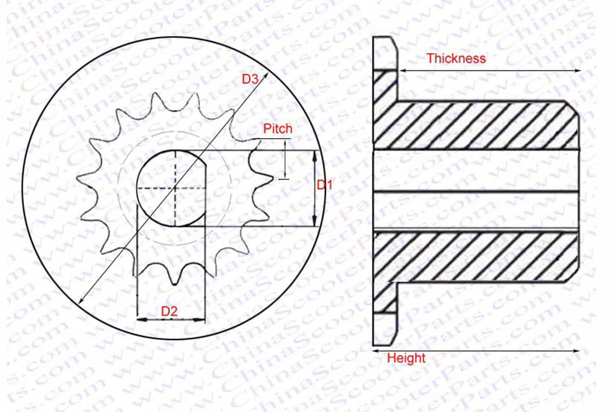 13 16 19 Tooth 13T 16T 19T 3M 5M D Type 8MM 10MM Belt Drive Razor EVO X-Treme IZIP 250W 360W 500W 800W 1000W Electric Scooter
