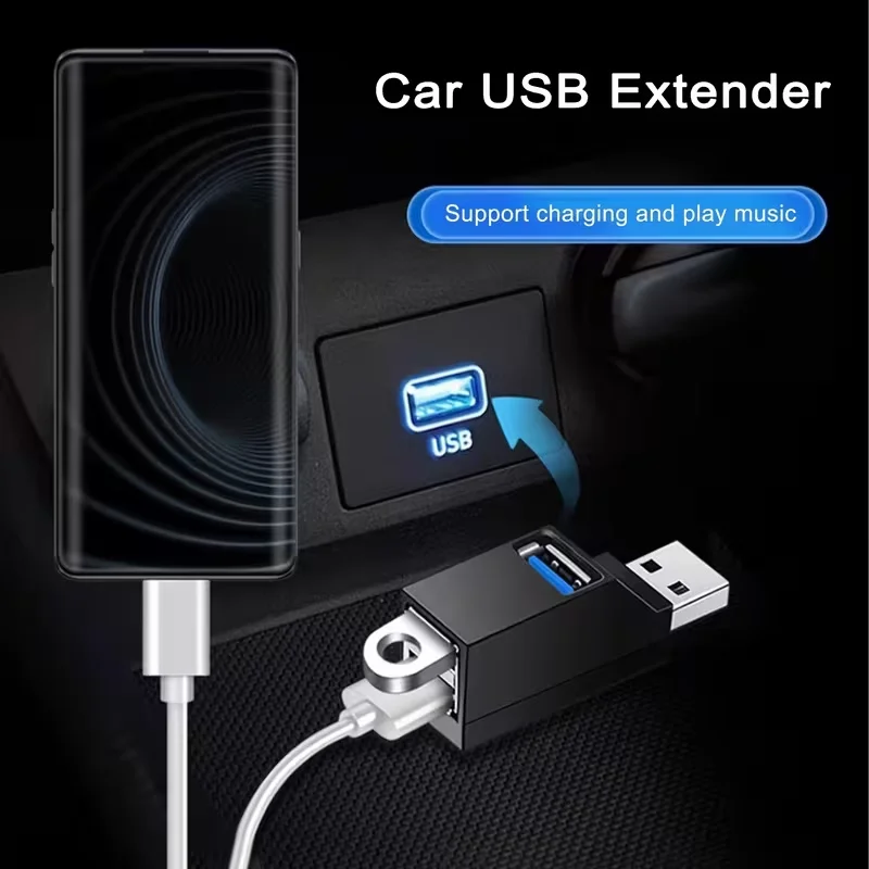 USB 포트 및 2개의 USB 포트가 있는 MacBook//Surface/XPS와 호환되는 USB 허브 - USB 전원 플러그 앤 플레이 분배기, 고속 5Gbps/4