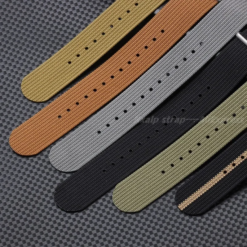 Men's Military Sport Ribbed Nylon Watch Strap - Braided Fabric Band Accessories