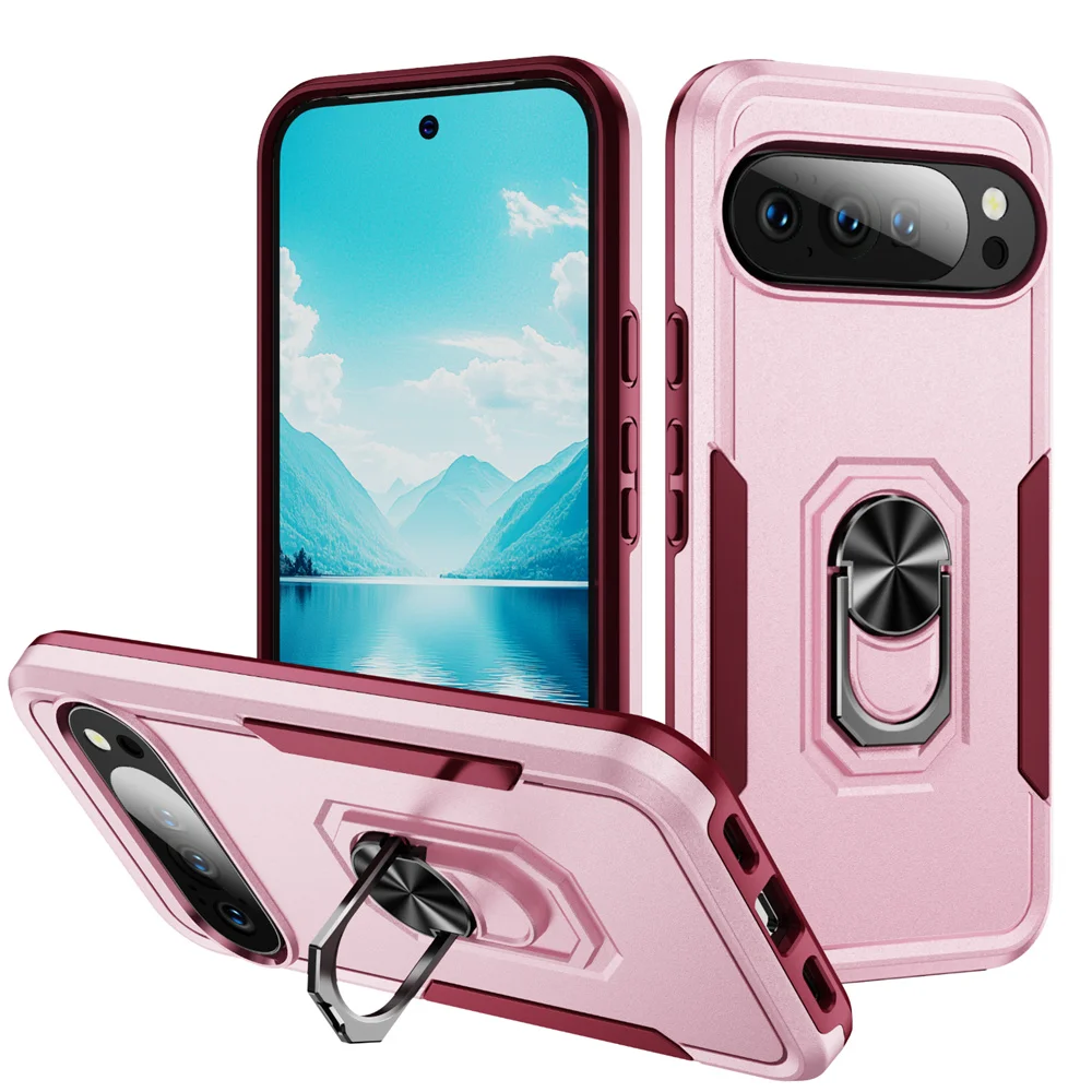 Luxury Armor Magnetic Folding Stand Phone Case with Color Collision Design