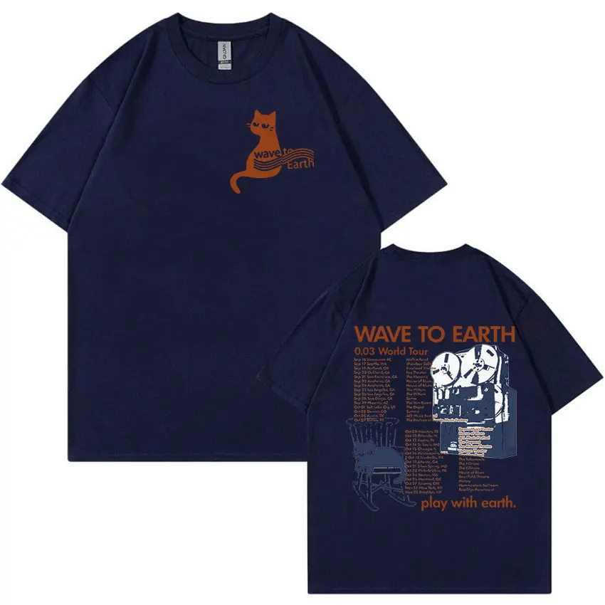 Wave To Earth Cat 0.03 World Tour T Shirt Men Women Retro