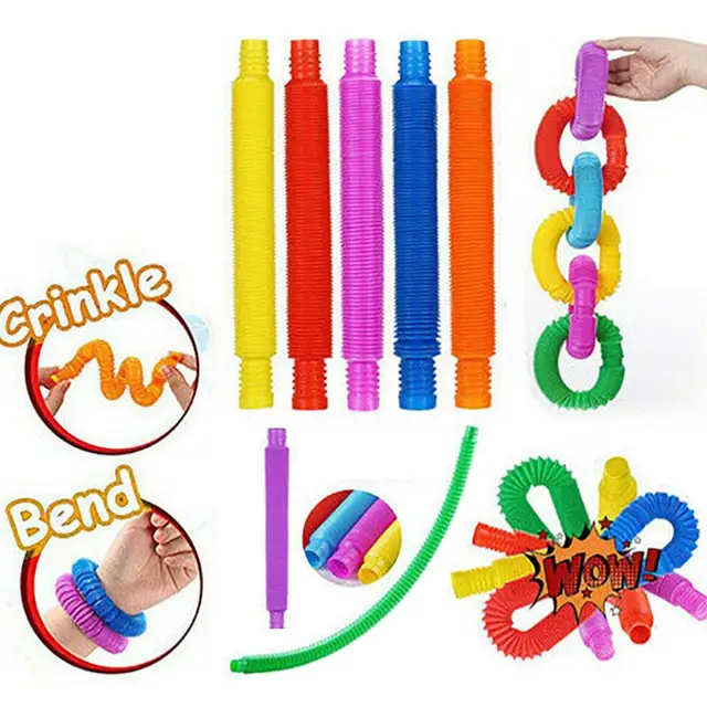 for Kids Flexible for Kid Toy 6Pcs Tube Toys Sensory Tactile Stimulation Inspiring Stress-relieving Pipe Toys for Kids 5