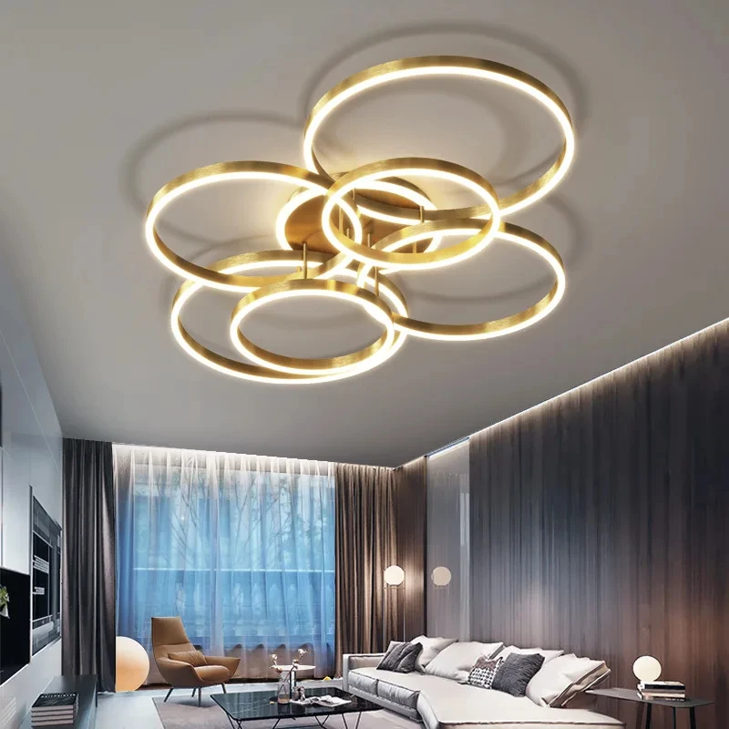Modern LED Chandelier Lighting Indoor For Living Study Bedroom Lamps Round Rings Foyer Lustre Luminaire led chandelier,ceiling chandelier