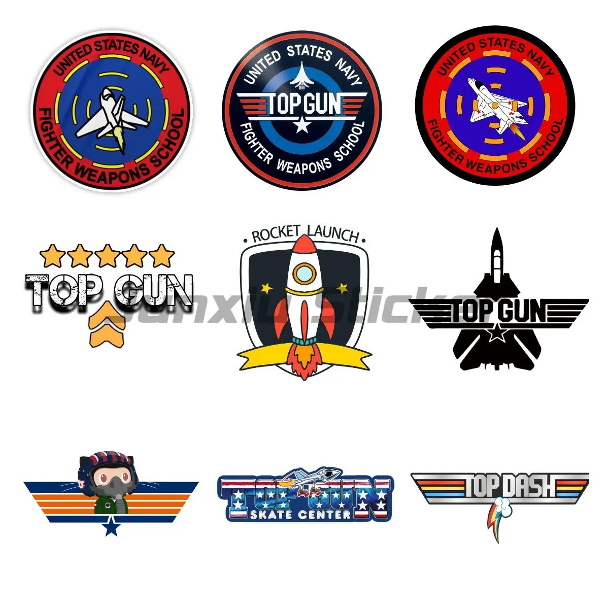 TopGunMaverickVinylWaterproofMaterialCustomUSNavyStickersUsa