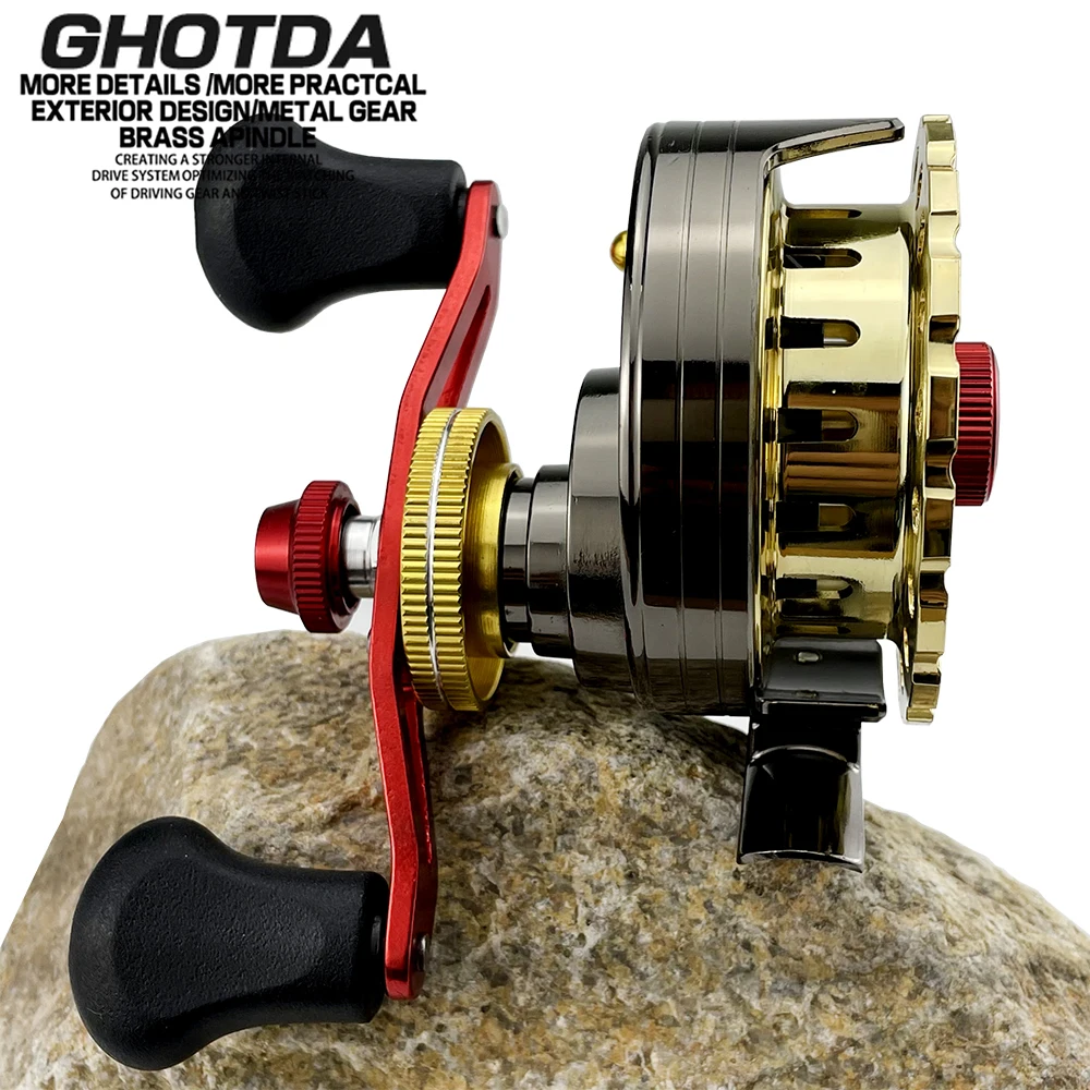 

QJ66 Full Metal Ice Fishing Reel Ice Fishing Wheel Strong and Sturdy Fly Fishing Reels Gear Boat Fishing Speed Ratio: 2.6:1