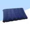 Inflatable Travel Neck Pillow Outdoor PVC Flocking Pillows Mattress Blue Inflation Cushion 3