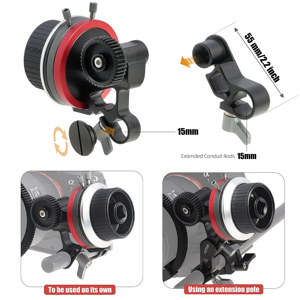 FOTGA フォローフォーカス　Follow focus FOTGA Mini Follow Focus with A/B Stops Flexible Arm