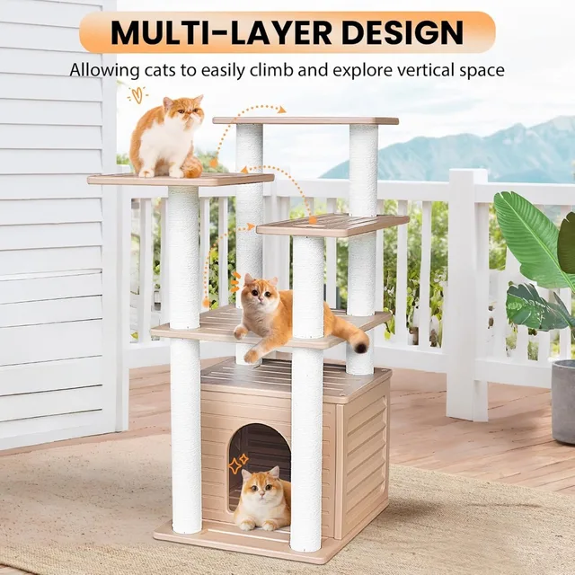 46" Indoor & Outdoor Cat Tree Tower 4