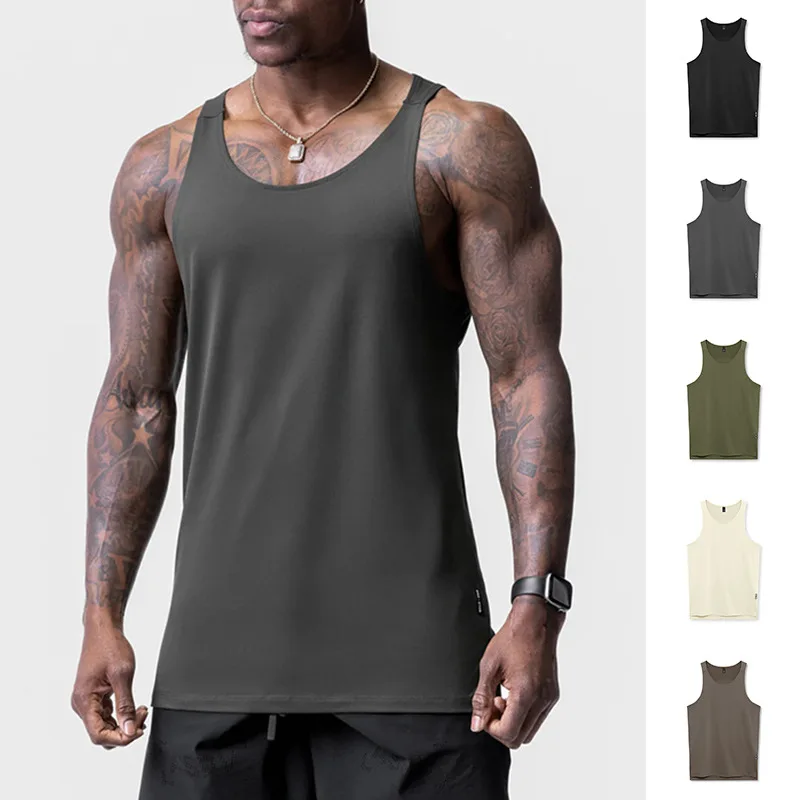 Summer Men's Casual Tank Top Man Bodybuilding Sleeveless Shirt Singlets Undershirt Gym Fitness Clothing Workout Running Vest