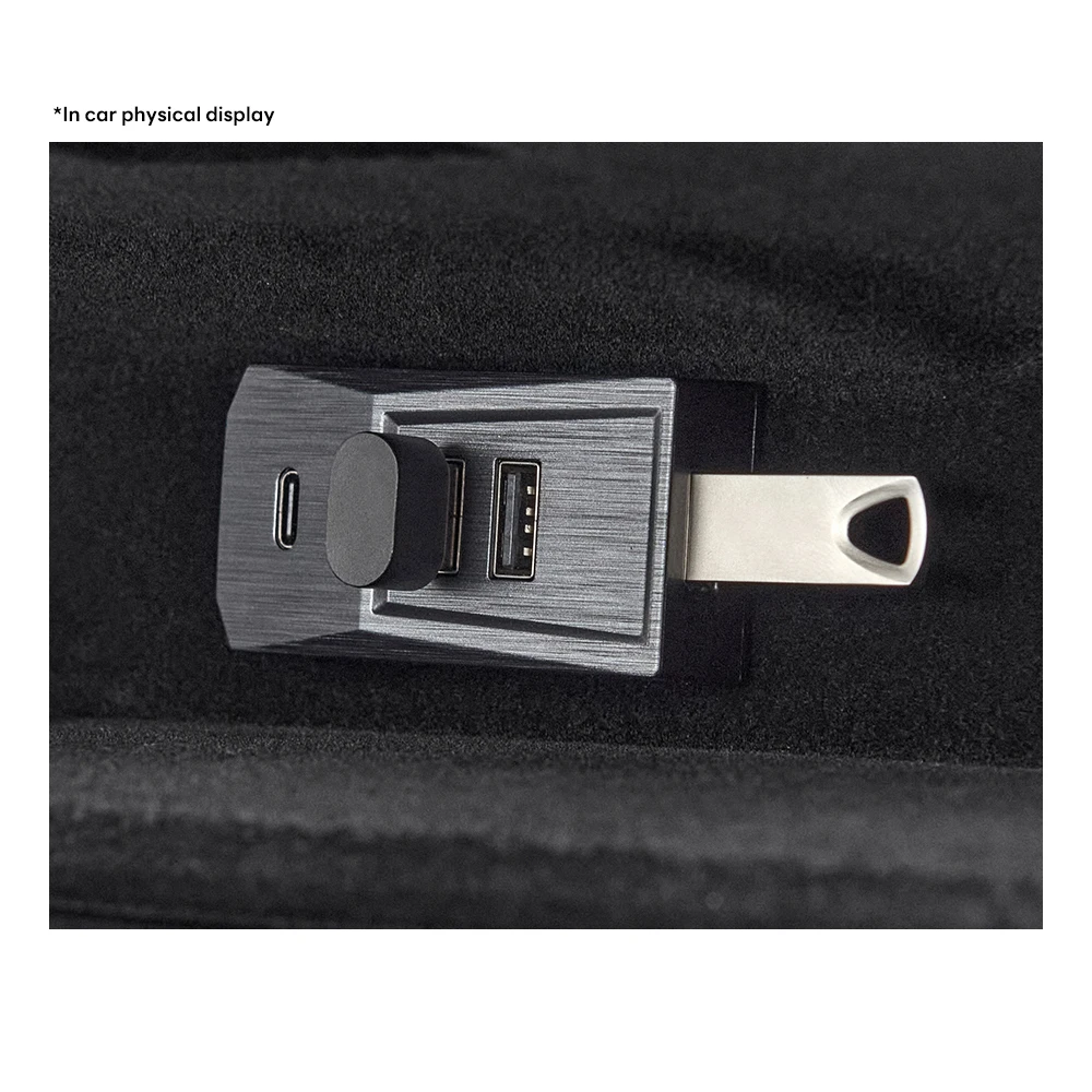 테슬라 모델 Y 글로브박스 USB 허브 2025년 출시 타입-C 포트 디지털 디스플레이 스플리터 글로브박스 도킹 스테이션 데이터 전송