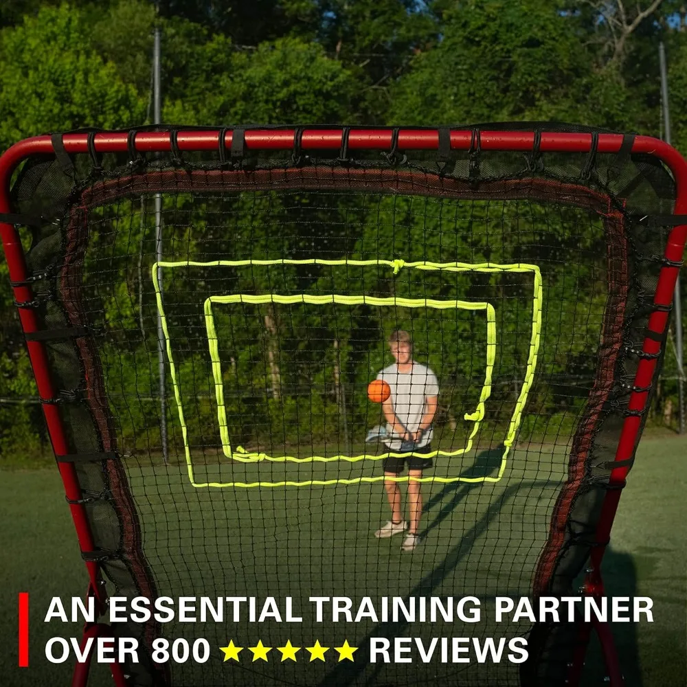 Rukket 4x7ft Lacrosse Rebounder Pitchback Training Screen, Practice Catching, Throwing, and Shooting