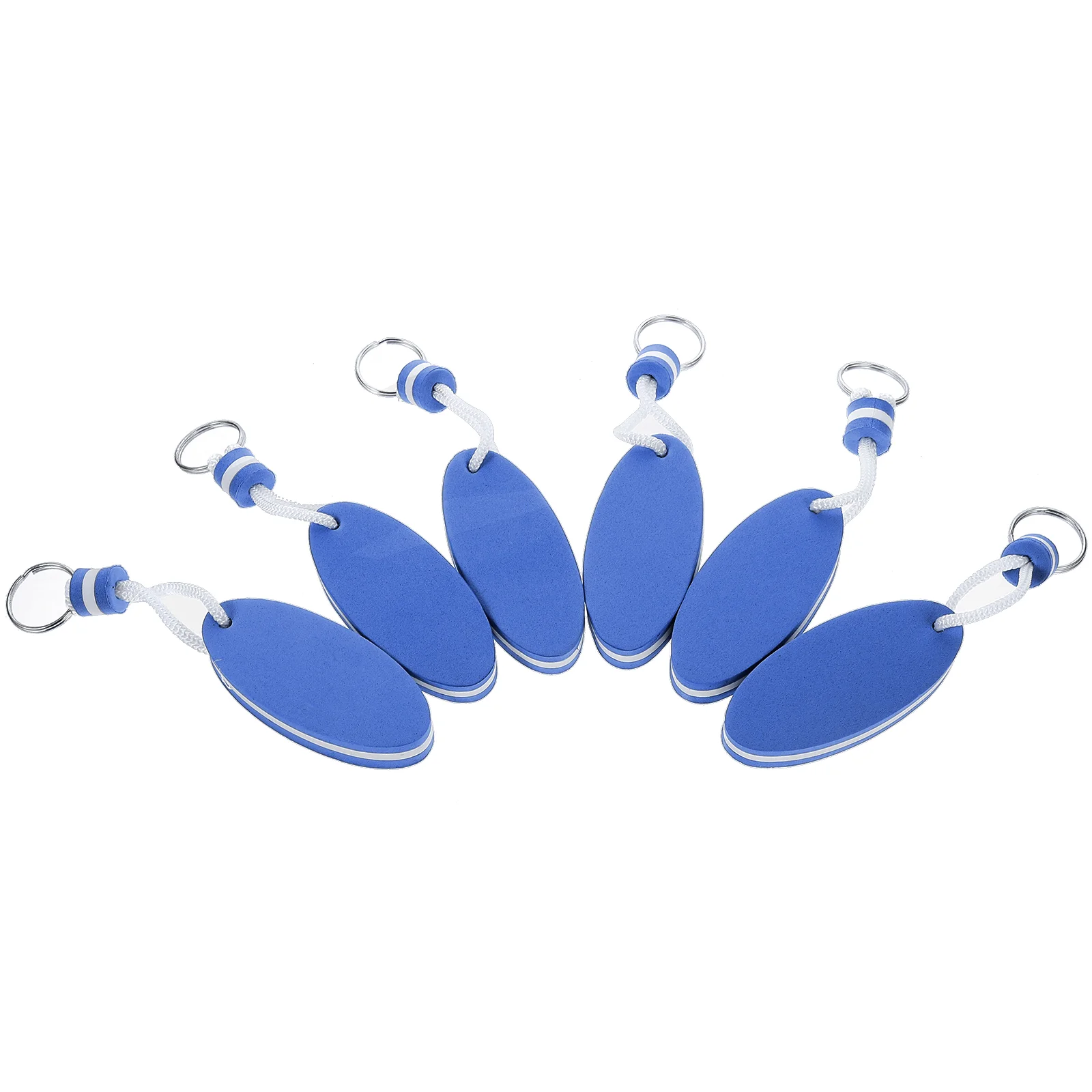 

6 Pcs Oval Keychain Eva Floating Water Foam 6pcs (blue) Safe Accessories for Men Keychains Boat Keys Saftey Small Decorative