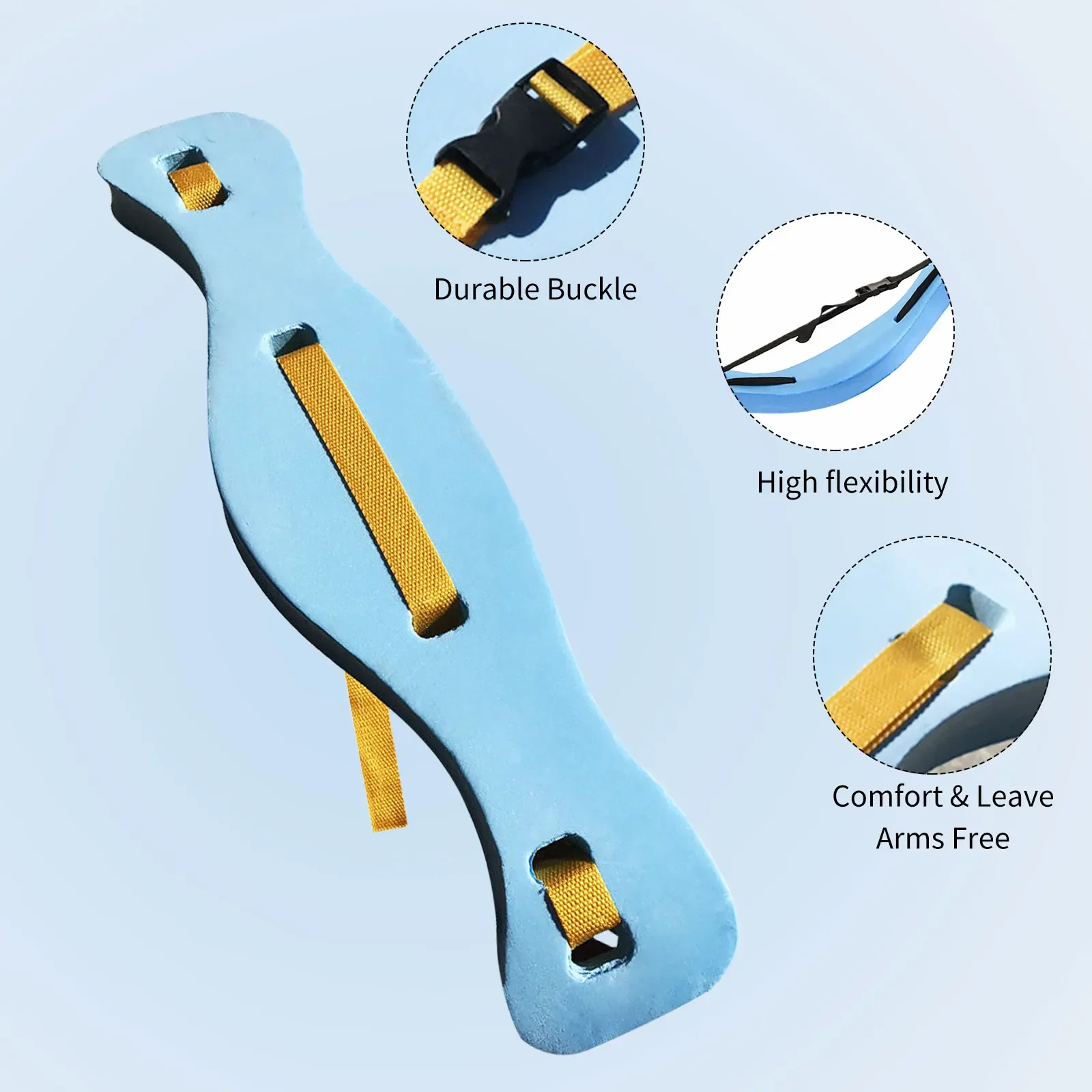 Waist Thicken & Harden Swimming Board Floating Board with Adjustable Straps