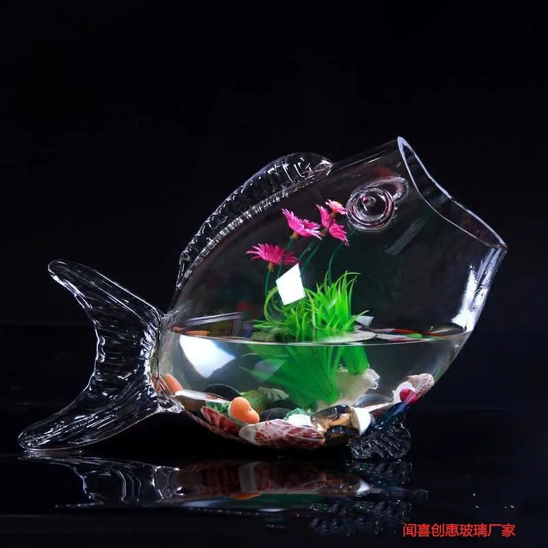 Clear Glass Mini Glass Fish Bowl Figurine Transparent Glass Fish Shaped  Aquarium Tank For Home Living Room Decoration And Craft Ornaments YQ231018  From Fadacai07, $32.52