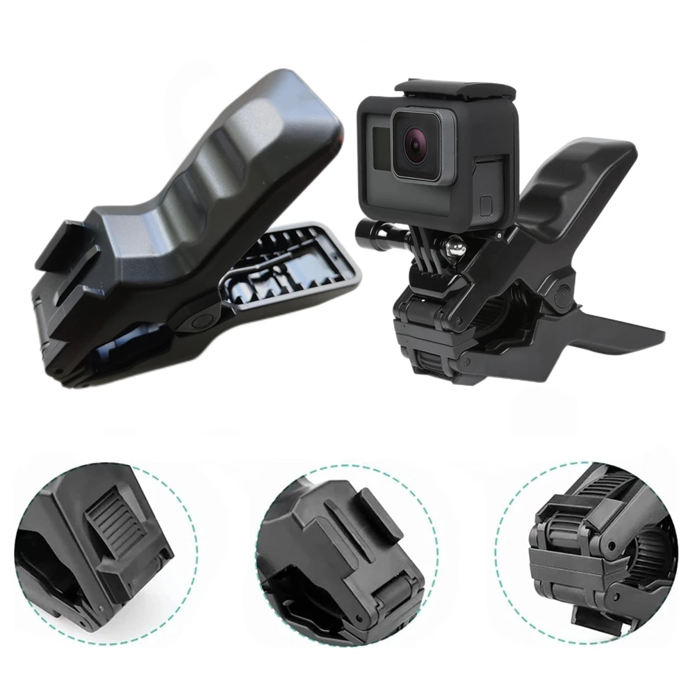 Flex Clamp 8 Joints Jaws Mount Adjustable Gooseneck Mount for GoPro Hero 12 11 10 9 8 7 6 5 4 Session Insta 360 DJI Cameras