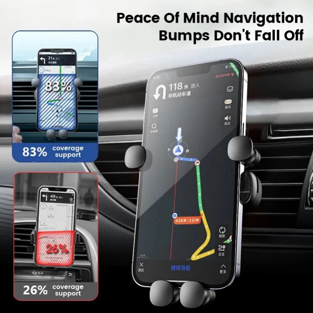 360&deg; Gravity Car Phone Holder Universal Car Phone Holder Gravity Stand Bracket Magnetic Support Mobile Adapter