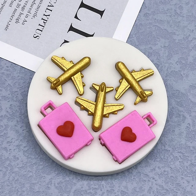 Repülőgép Bőrönd Szilikon Penész Cukorcraft Cupcake Sütő Fondant Torta Díszítő Szerszámok - Image 4