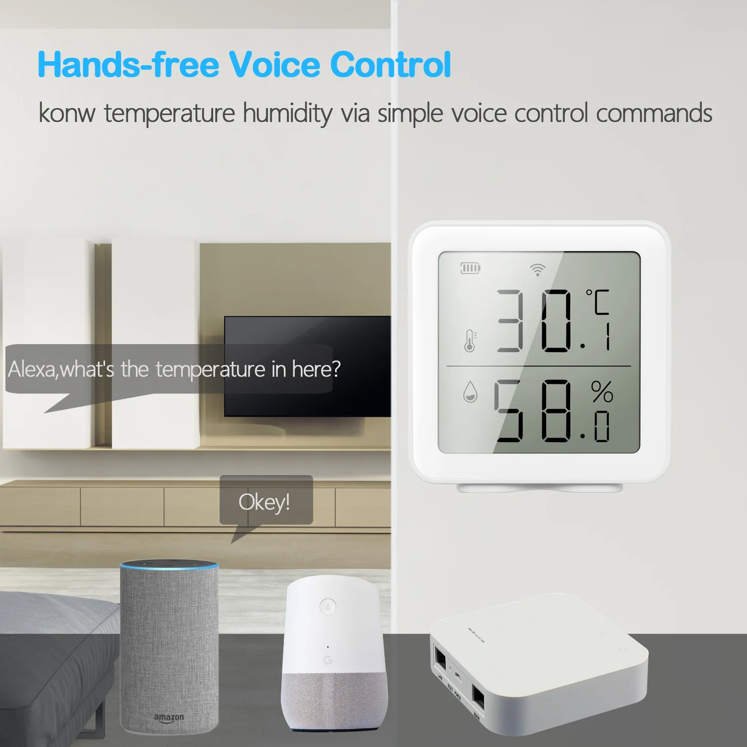 Tuya smart wifi temperature and humidity sensor indoor wireless detector linkage electronic sensor