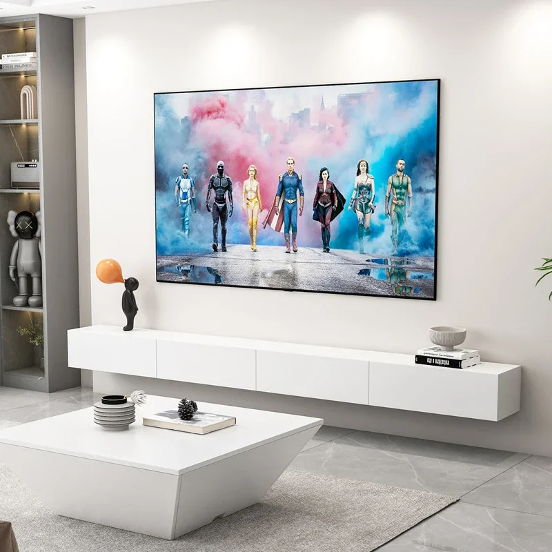 

Wall Hanging TV Stand Hanging Solid Wood Light Luxury High-End Suspension