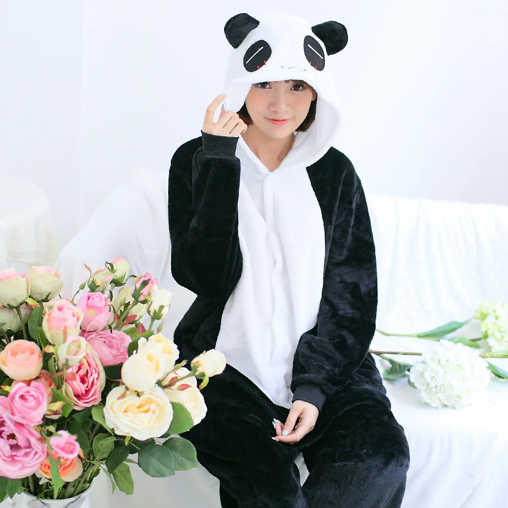 Anime Adult Panda Cosplay Halloween Costumes Black Onesies Jumpsuit Xmas Carnival Funny Pajamas Kigurumi