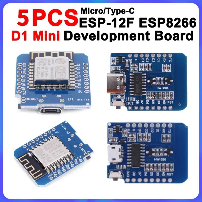 

5pcs D1 Mini WIFI Development Board ESP8266 ESP-12 ESP-12F CH340G CH340 V2 Usb Wemos D1 Mini Nodemcu Lua Iot 3.3V Met Pins