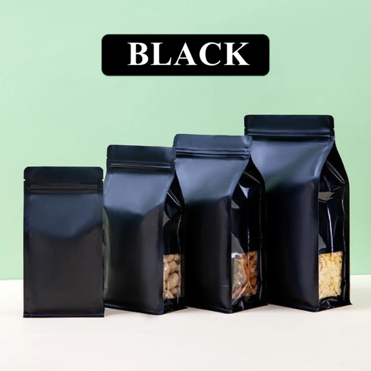 50PCS 3D 다채로운 알루미늄 호일 창 지 플락 보이는 가방 매트 스낵 커피 콩 말린 과일 향신료 시리얼 포장 파우치