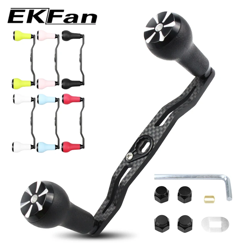 Ekfan 130MM Angeln Carbon Griff 7x4/8x5MM Löcher Mit TPE Material Knopf Geeignet Für SHI & DAI Köder Casting Reel Tackle Zubehör – Detail 4