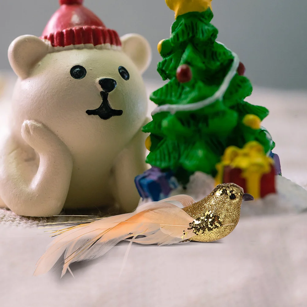 

6pcs Simulation Bird Sparrow Ornaments DIY Craft for Home Wedding Decoration